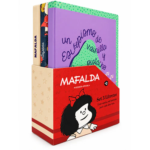 SET 3 LIBRETAS MAFALDA TAPA DURA 60 HOJAS TORRE