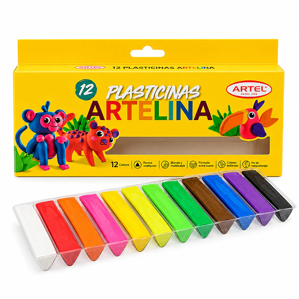 PLASTILINA ARTELINA ARTEL 12 COLORES PARA MODELAR 3