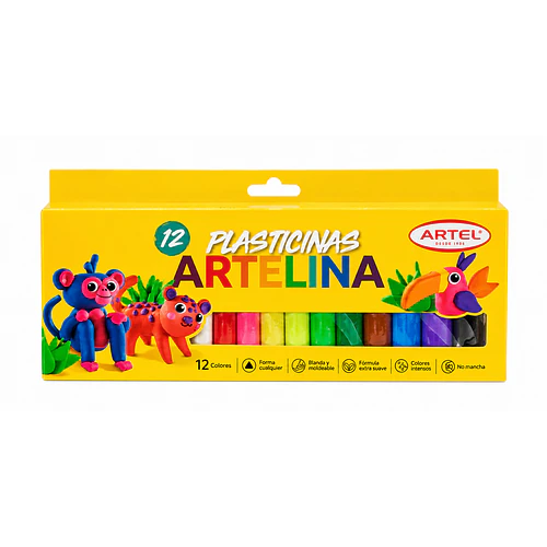 PLASTILINA ARTELINA ARTEL 12 COLORES PARA MODELAR