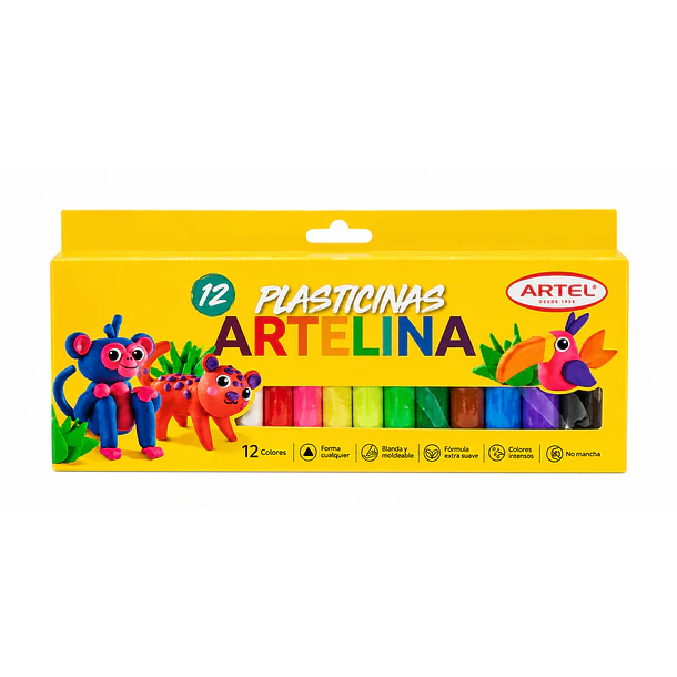 PLASTILINA ARTELINA ARTEL 12 COLORES PARA MODELAR 1