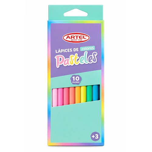 LÁPICES DE COLORES PASTEL ARTEL 10U TRIANGULARES