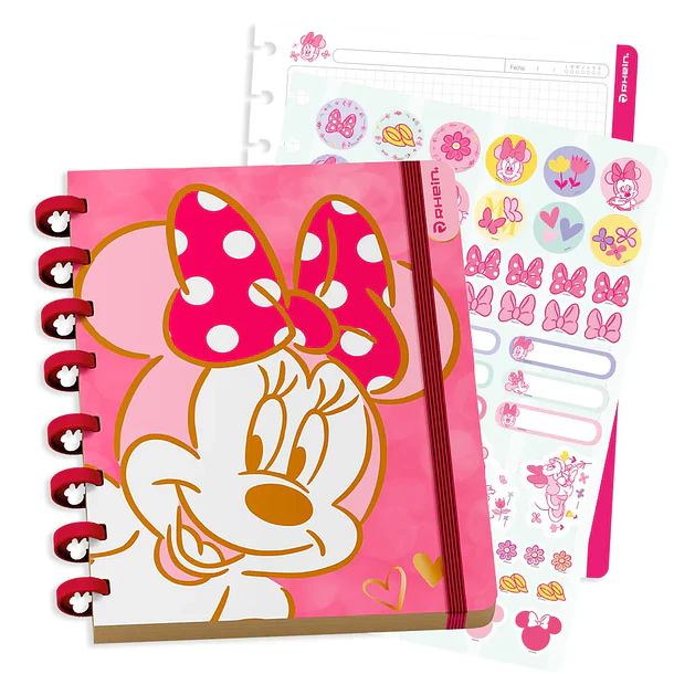 CUADERNO CARTA MINNIE BOW 80 HOJAS 5 MM DISCOS RHEIN 1