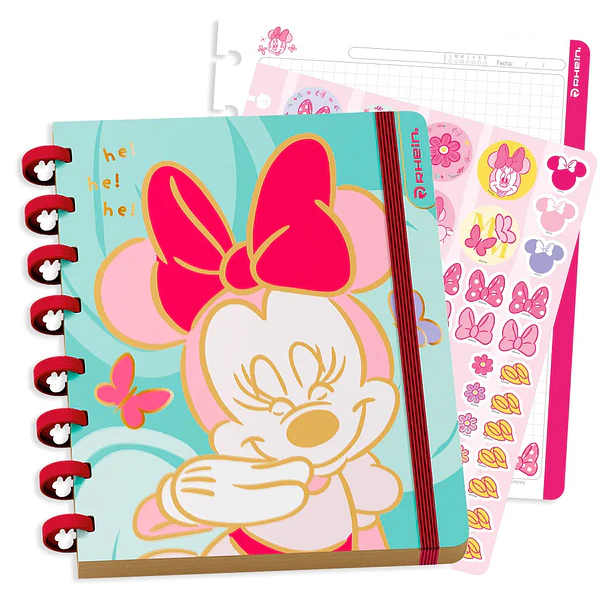 CUADERNO CARTA MINNIE BOW 80 HOJAS 5 MM DISCOS RHEIN 2