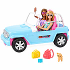 BARBIE Y AMIGA CON JEEP CELESTE Y ACCESORIOS MATTEL 4