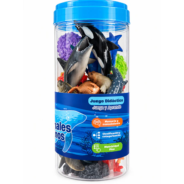 SET ANIMALES MARINOS 13 PIEZAS JUEGO DIDÁCTICO INFANTIL 3