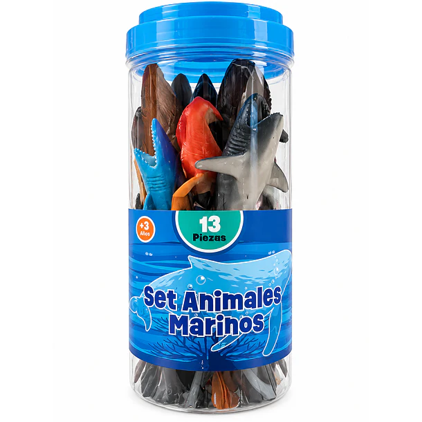 SET ANIMALES MARINOS 13 PIEZAS JUEGO DIDÁCTICO INFANTIL 2