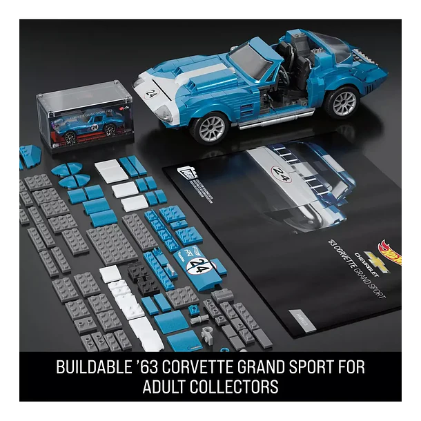 MEGA HOT WHEELS CORVETTE GRAND SPORT 1963 1060 PIEZAS 5