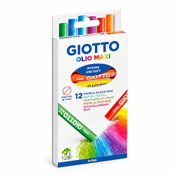 PASTELES AL ÓLEO GIOTTO OLIO MAXI 12 COLORES 1