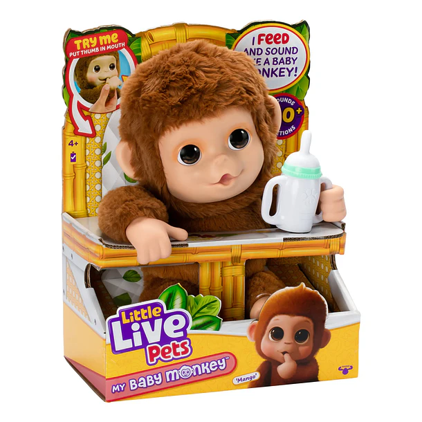 LITTLE LIVE PETS MONO BEBÉ MANGO INTERACTIVO 50+ SONIDOS 2