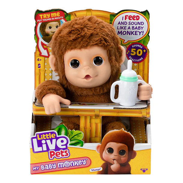 LITTLE LIVE PETS MONO BEBÉ MANGO INTERACTIVO 50+ SONIDOS 1