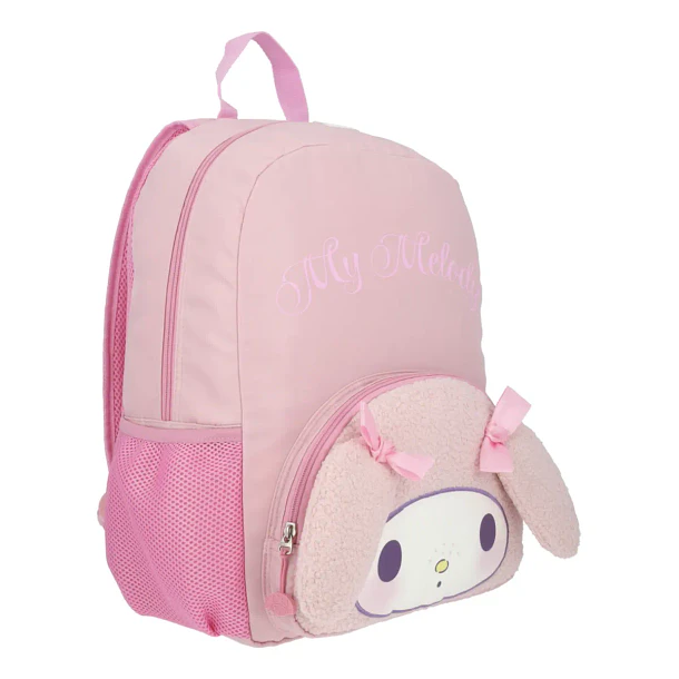 MOCHILA MY MELODY TEDDY ROSA CON BOLSILLO DE PELUCHE 3
