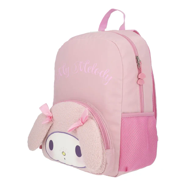 MOCHILA MY MELODY TEDDY ROSA CON BOLSILLO DE PELUCHE 4
