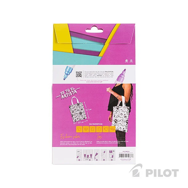 SET PILOT PINTOR PARA PINTAR BOLSO 3 MARCADORES 4