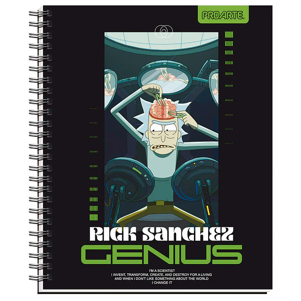 CUADERNO UNIVERSITARIO PROARTE 7MM 100H RICK AND MORTHY 2