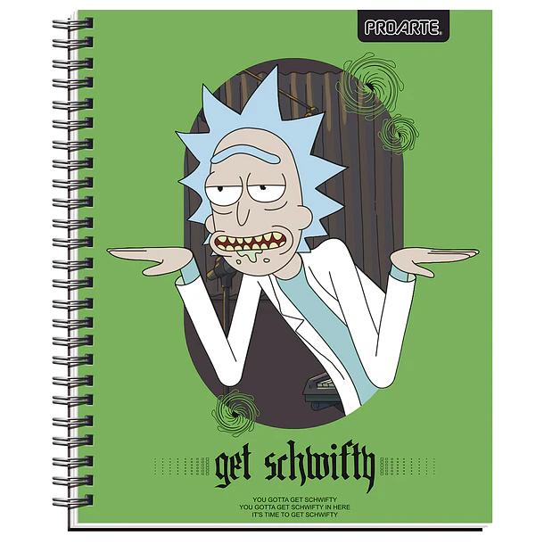 CUADERNO UNIVERSITARIO PROARTE 7MM 100H RICK AND MORTHY 8