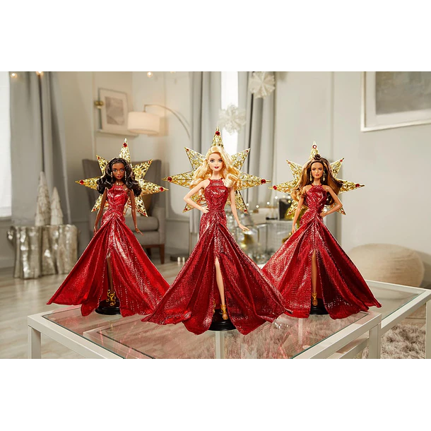 BARBIE HOLIDAY 2017 COLECCIONISTA VESTIDO ROJO MATTEL DYX39 9