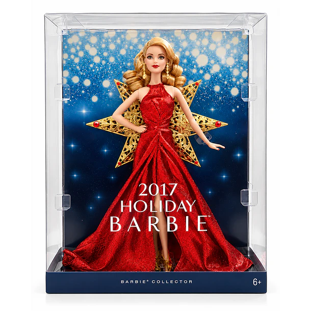 BARBIE HOLIDAY 2017 COLECCIONISTA VESTIDO ROJO MATTEL DYX39 2