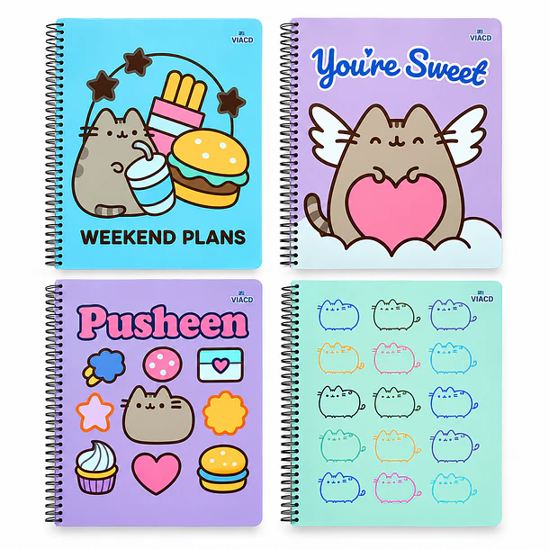 CUADERNO ESPECIAL CARTA PUSHEEN 3 MATERIAS 7 MM MOOVING 1