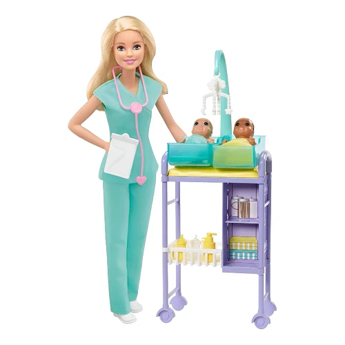 BARBIE DOCTORA DE BEBÉS CON 2 BEBÉS Y ACCESORIOS