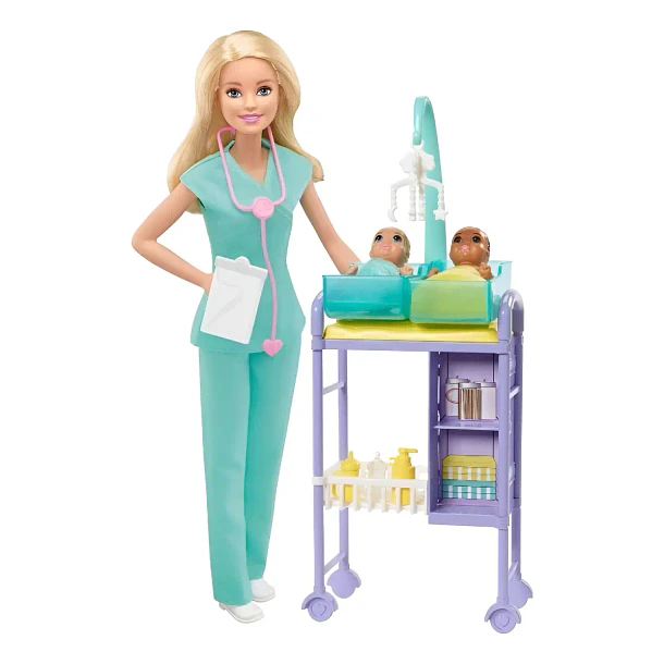 BARBIE DOCTORA DE BEBÉS CON 2 BEBÉS Y ACCESORIOS 1