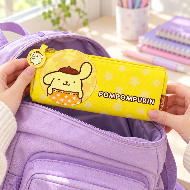 ESTUCHE ESCOLAR POMPOMPURIN AMARILLO 20X9 CM PROARTE 3
