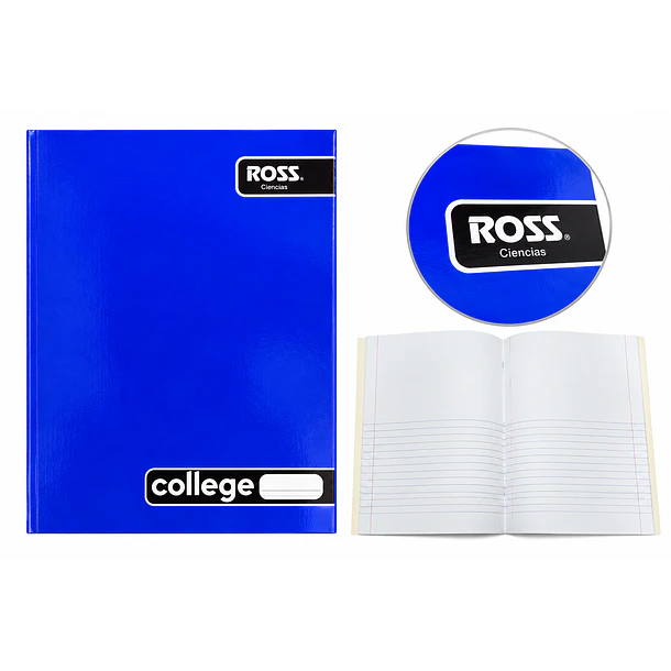 CUADERNO COLLEGE ROSS CIENCIAS 80 HOJAS 18X24,5 CM AZUL 2