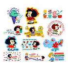 SET 12 STICKERS MAFALDA PARA NOTEBOOK 5X5 CM 3