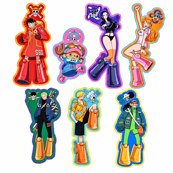 SET STICKERS ONE PIECE TORRE 7 UNIDADES PARA NOTEBOOK 1