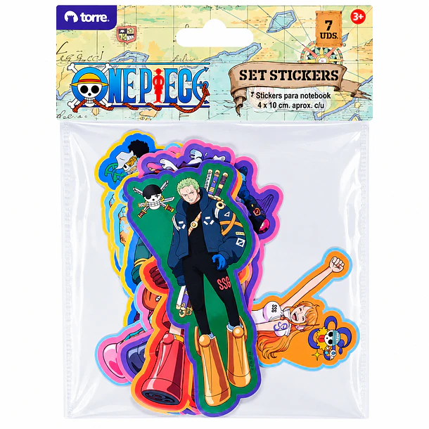 SET STICKERS ONE PIECE TORRE 7 UNIDADES PARA NOTEBOOK 2