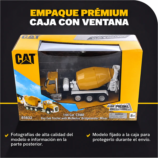 CAMIÓN MEZCLADOR CAT CT660 MCNEILUS BRIDGEMASTER 1:64 6
