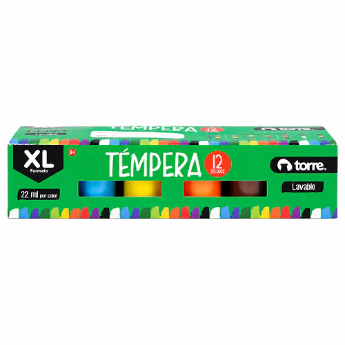 TÉMPERA TORRE XL LAVABLE 12 COLORES 22 ML