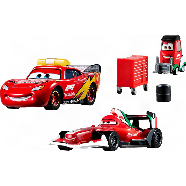 MATTEL DISNEY PIXAR CARS F1 PACK 3 VEHÍCULOS CON ACCESORIOS 1