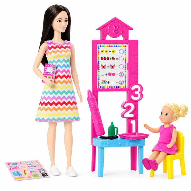 BARBIE MAESTRA PROFESORA CON ALUMNA Y ACCESORIOS MATTEL 1