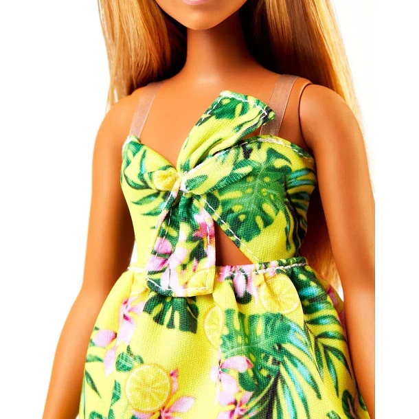 MUÑECA BARBIE FASHIONISTAS 126 VESTIDO TROPICAL MATTEL 3