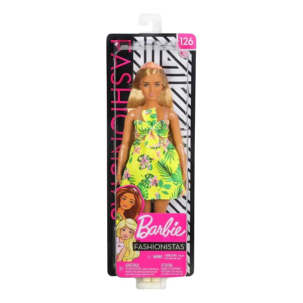 MUÑECA BARBIE FASHIONISTAS 126 VESTIDO TROPICAL MATTEL 4