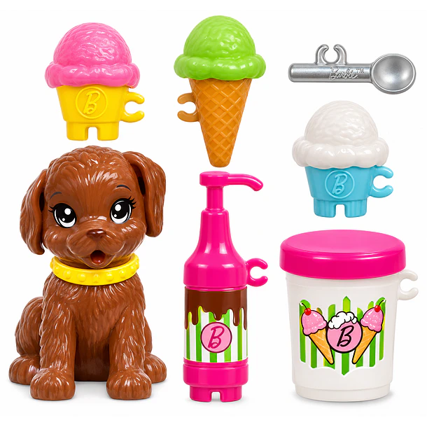 BARBIE HELADERÍA CON PERRITO Y ACCESORIOS MATTEL 2