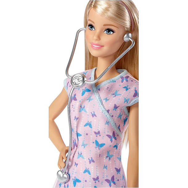 MUÑECA BARBIE DOCTORA RUBIA CON ESTETOSCOPIO 3