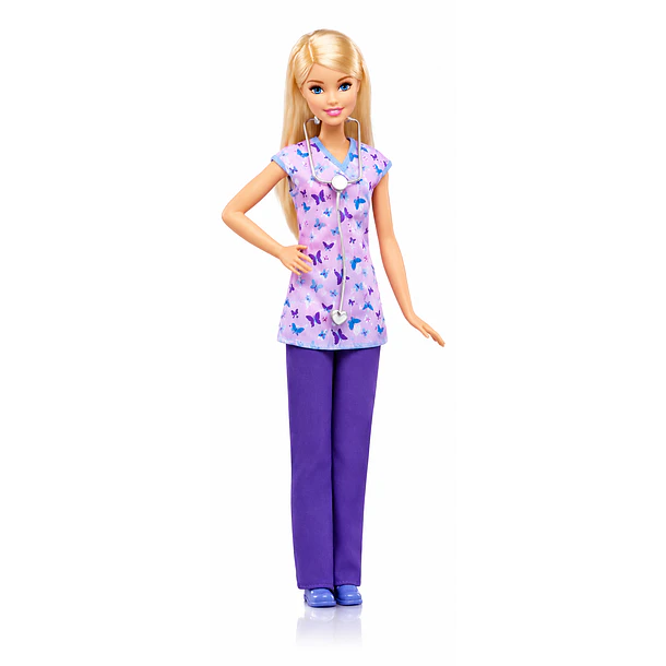MUÑECA BARBIE DOCTORA RUBIA CON ESTETOSCOPIO 1