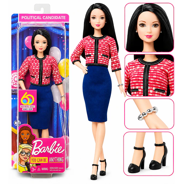 MUÑECA BARBIE CANDIDATA POLÍTICA MATTEL 60 ANIVERSARIO 2
