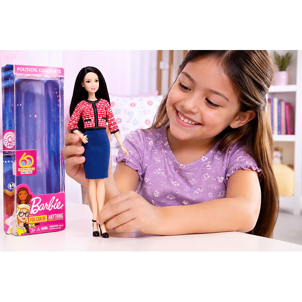 MUÑECA BARBIE CANDIDATA POLÍTICA MATTEL 60 ANIVERSARIO 3