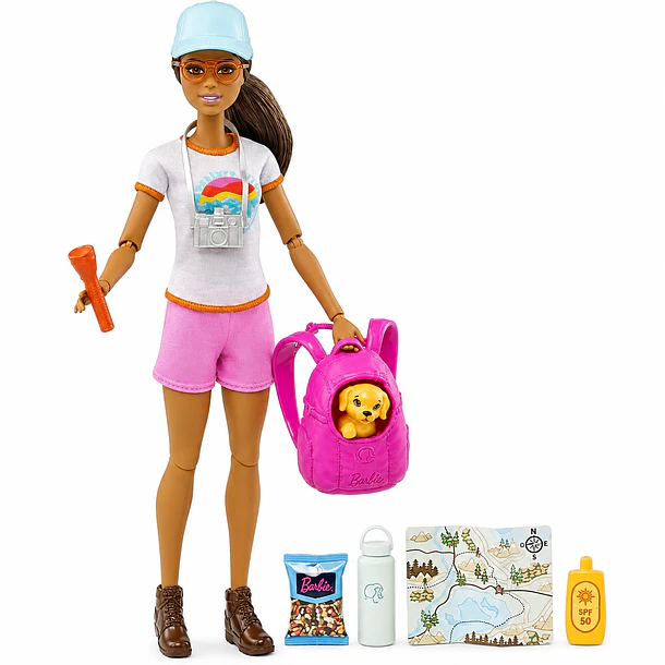 MUÑECA BARBIE EXPLORADORA CON PERRITO Y ACCESORIOS 2