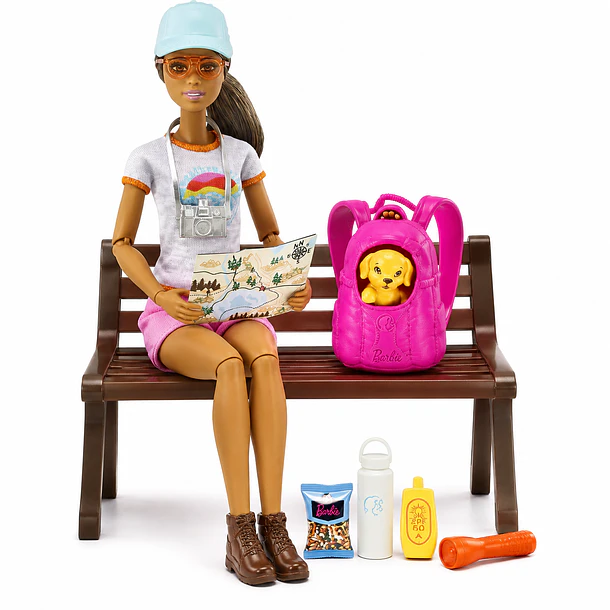 MUÑECA BARBIE EXPLORADORA CON PERRITO Y ACCESORIOS 1