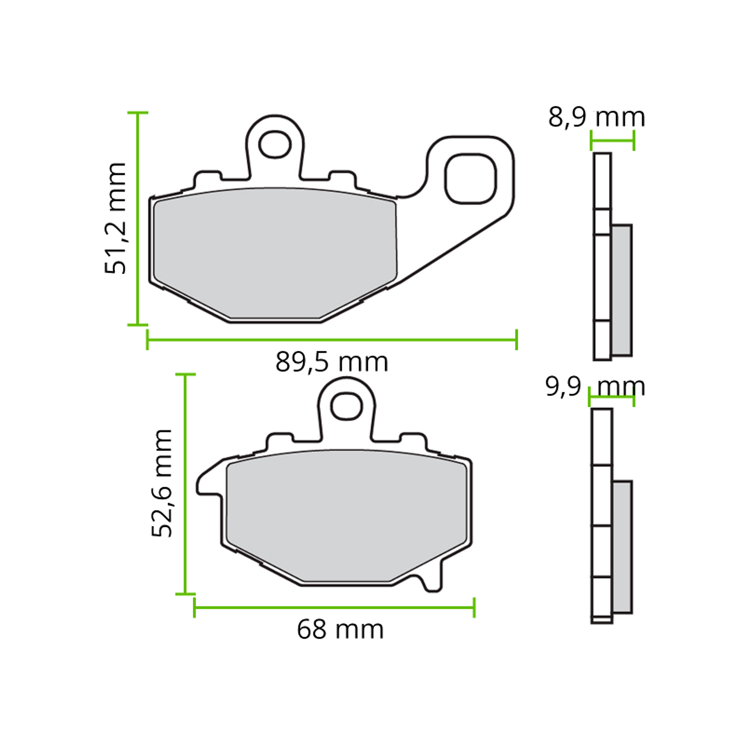 Pastillas de Freno Traseras Kawasaki ER6N, Versys 650. Brembo Sinterizadas 3