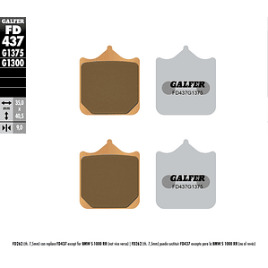 Pastillas de Freno Delanteras BMW S1000RR. Galfer Sinterizada