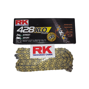 Cadena RK Takasago 428 KLO. Dorada con O'ring