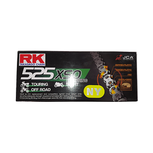Cadena RK Takasago 525 XSO. Con RX'ring, Amarillo FLUOR