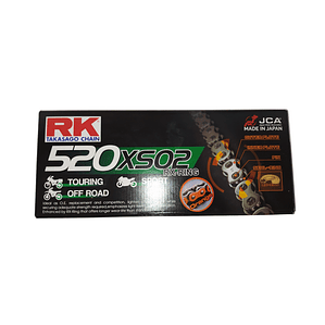 Cadena RK Takasago 520 XSO Naranja. Con RX'ring 