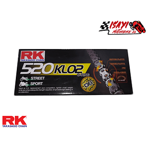 Cadena RK Takasago 520 KLO. Dorada con O'ring