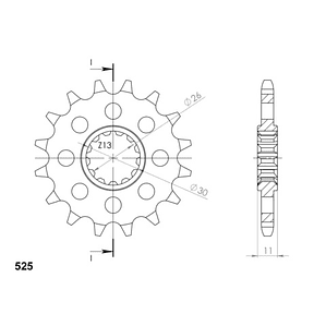 Piñón de Ataque SuperSprox para Yamaha MT-07, MT-09. De 16 dientes