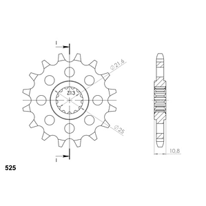 Piñón de Ataque SuperSprox para Yamaha YZF-R6 (Acero SCM-435)